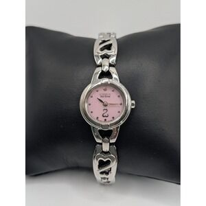 Citizen Eco Drive Pink Textured Dial Heart Bracelet Watch B023 S073839